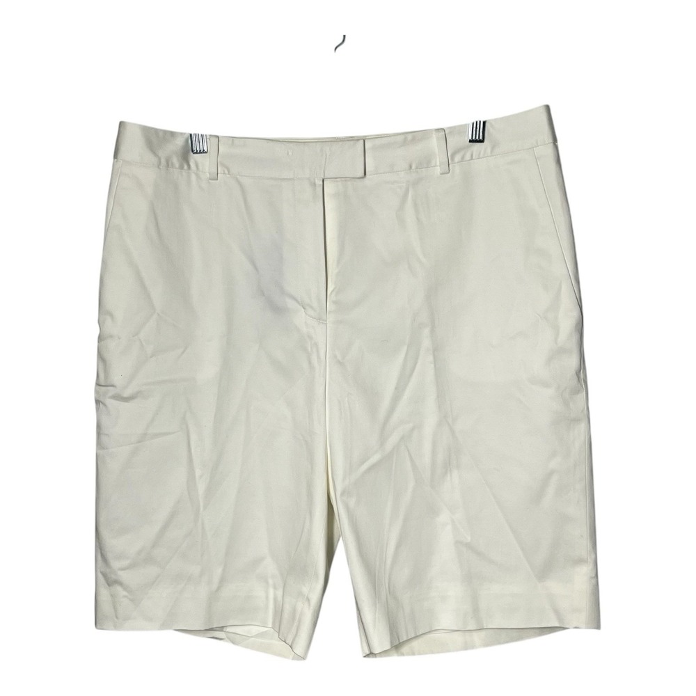 Brooks Brothers‎ 346 Women's White Stretch Shorts Size 14 Tailored Fit